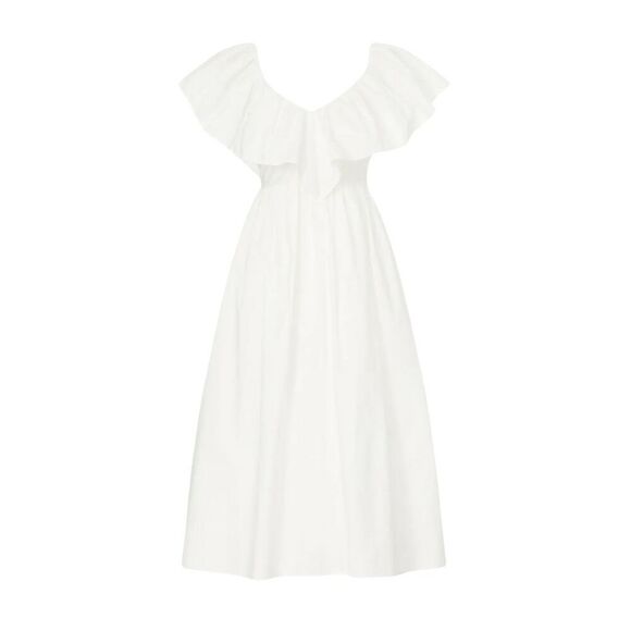 Adam Lippes Collection White Eyelet Ruffle Dress - Picture 2 of 8